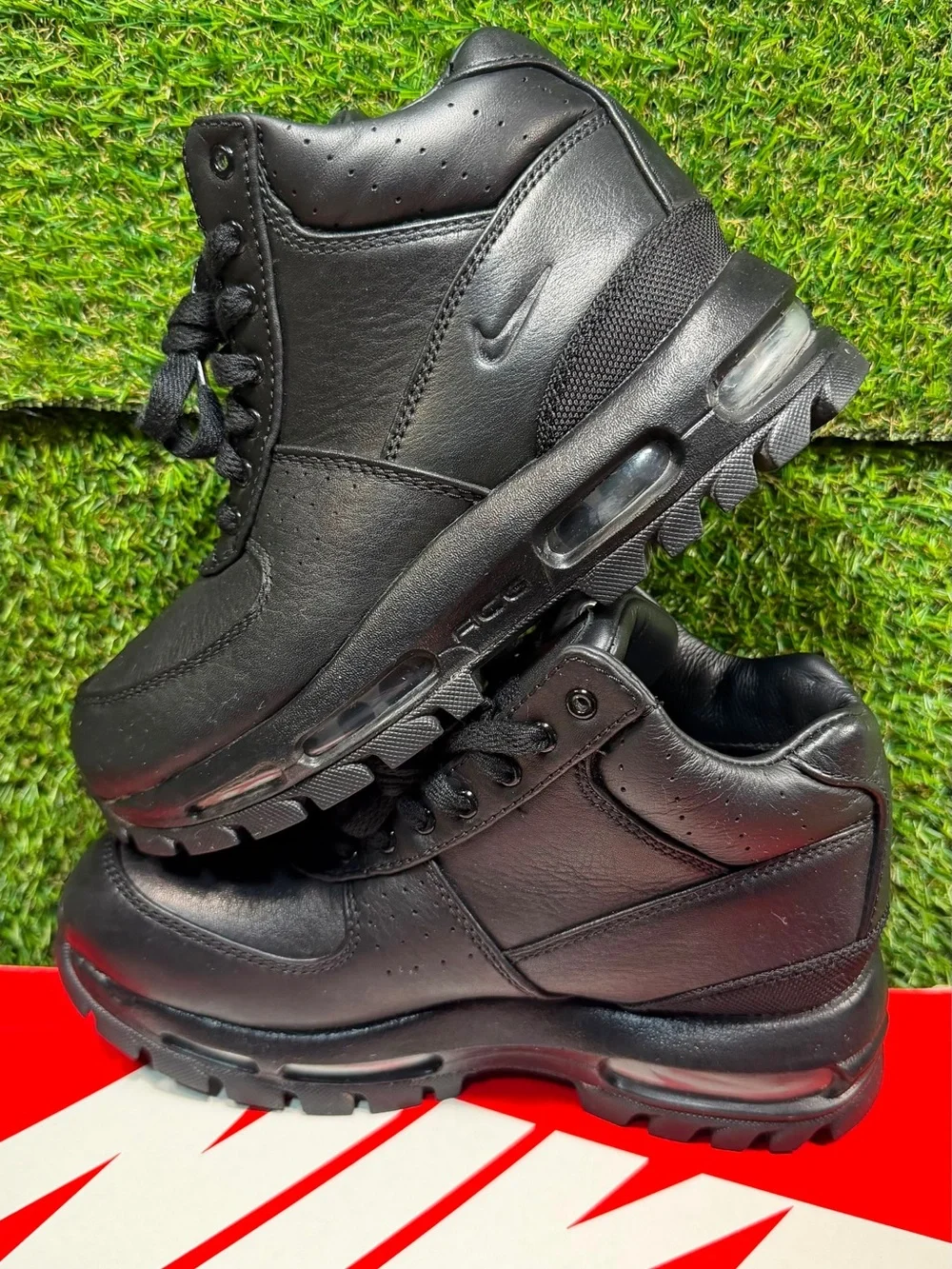 Nike Air Max Goadome GS Triple Black Boots 311567-001 Size 4.5Y  Og Box